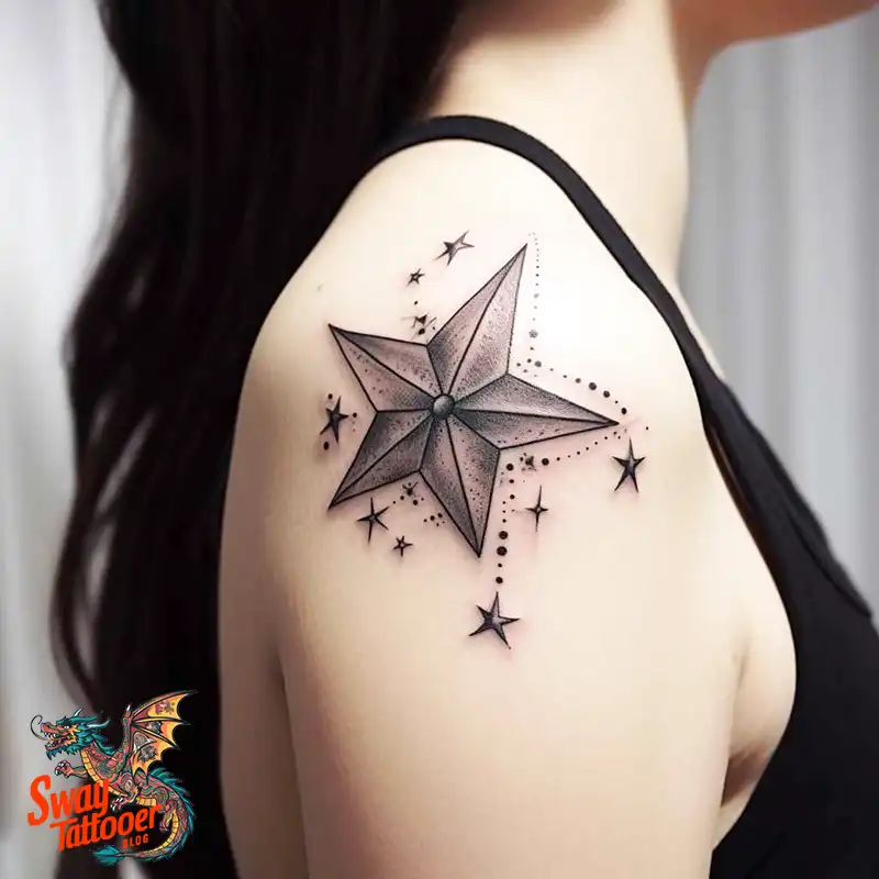 50 Shoulder Star Tattoo Designs: Style with Stellar Ink 33 Shoulder Star Tattoo