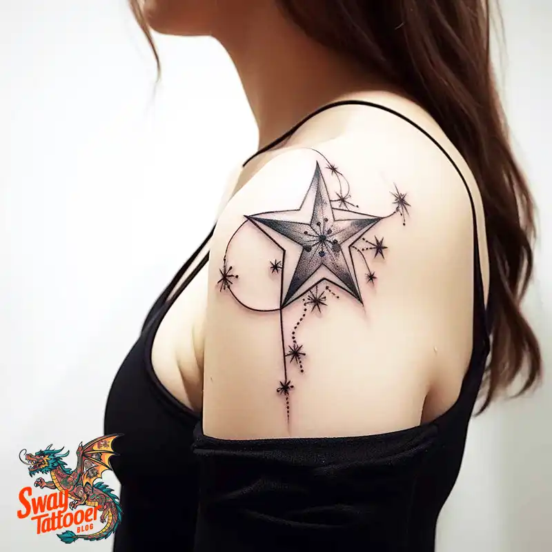50 Shoulder Star Tattoo Designs: Style with Stellar Ink 32 Shoulder Star Tattoo