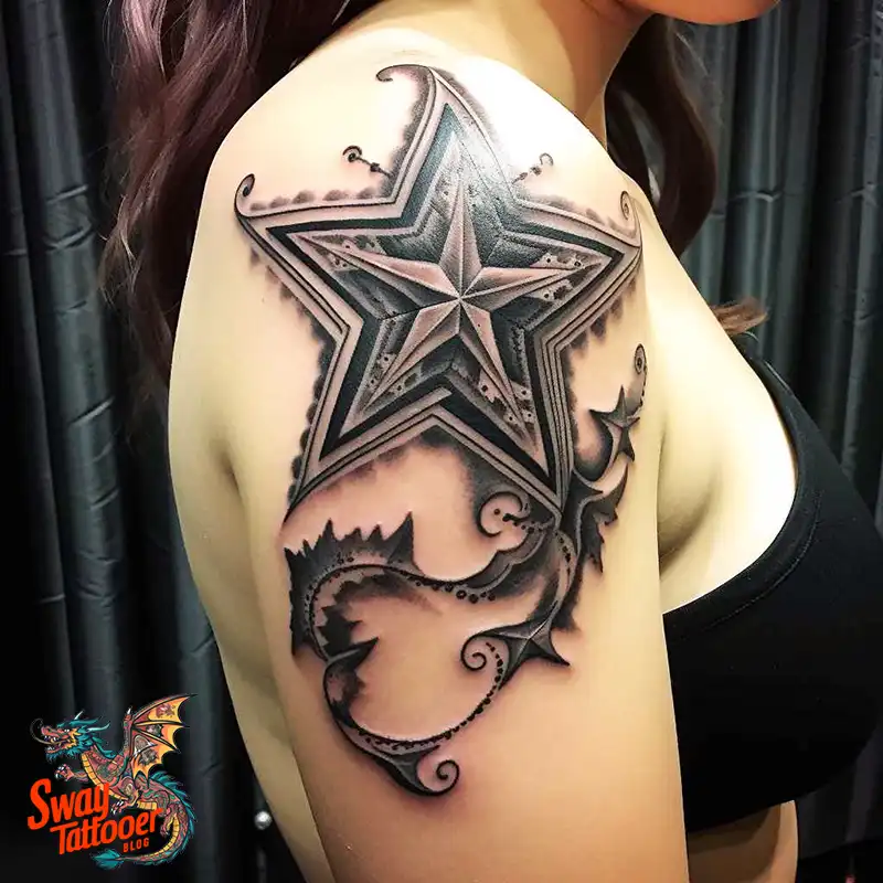 50 Shoulder Star Tattoo Designs: Style with Stellar Ink 30 Shoulder Star Tattoo