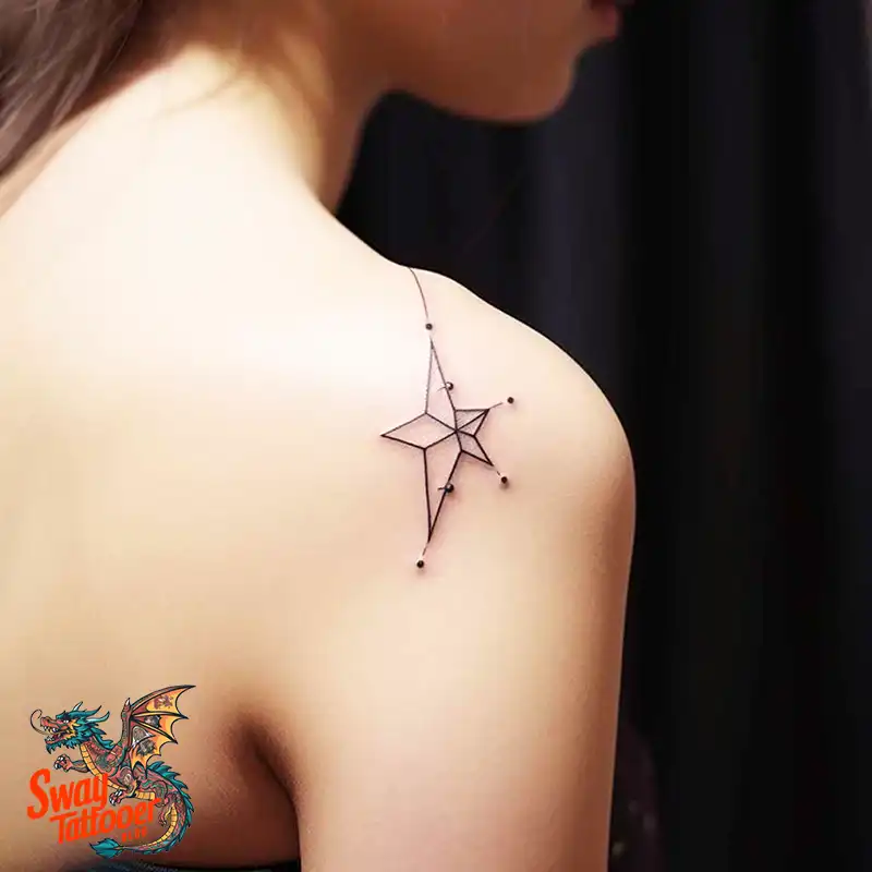 50 Shoulder Star Tattoo Designs: Style with Stellar Ink 27 Shoulder Star Tattoo