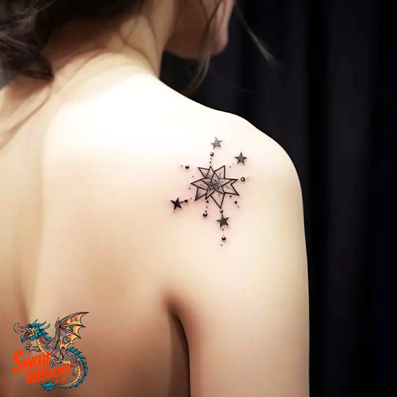 50 Shoulder Star Tattoo Designs: Style with Stellar Ink 19 Shoulder Star Tattoo