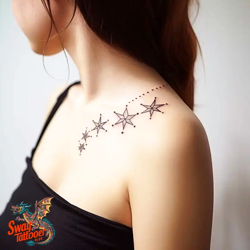 50 Shoulder Star Tattoo Designs: Style with Stellar Ink 24 Shoulder Star Tattoo