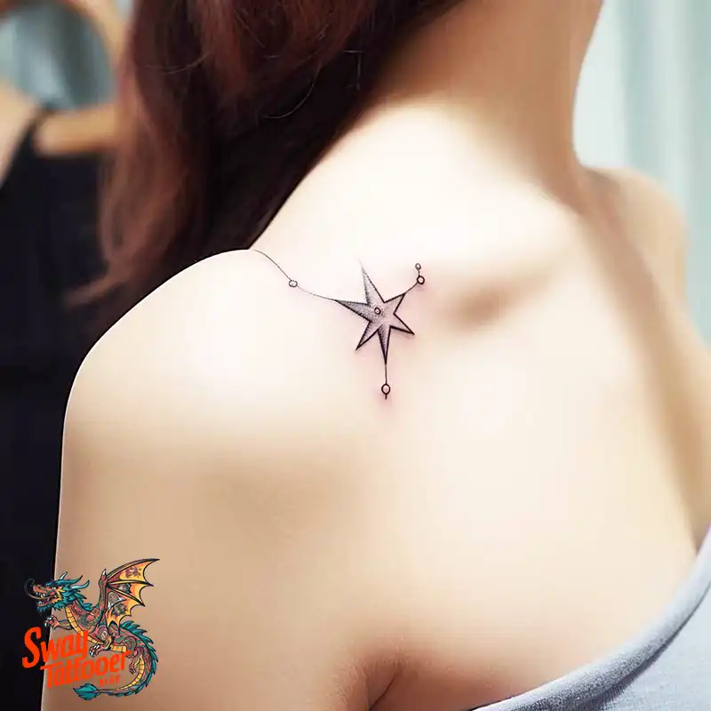 50 Shoulder Star Tattoo Designs: Style with Stellar Ink 21 Shoulder Star Tattoo