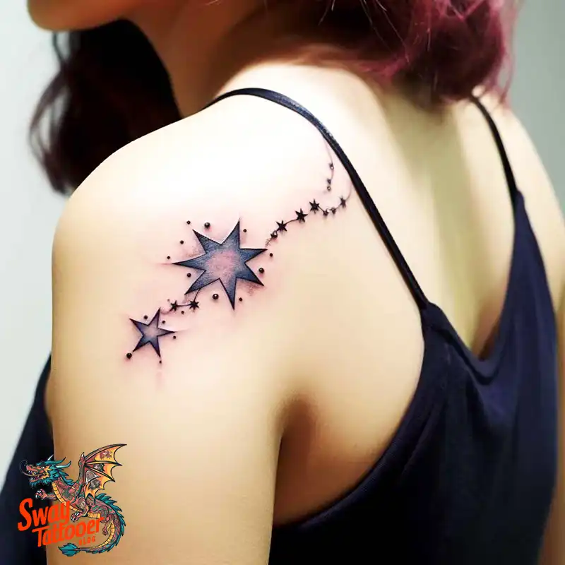 50 Shoulder Star Tattoo Designs: Style with Stellar Ink 13 Shoulder Star Tattoo