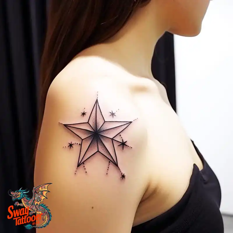 50 Shoulder Star Tattoo Designs: Style with Stellar Ink 12 Shoulder Star Tattoo