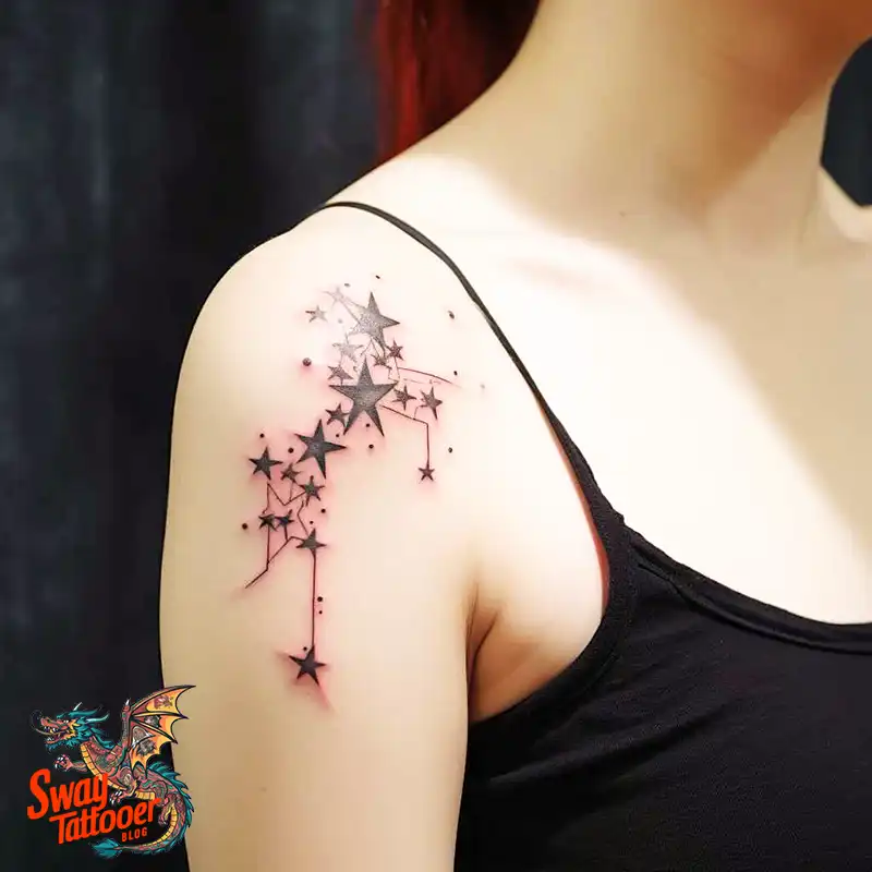 50 Shoulder Star Tattoo Designs: Style with Stellar Ink 11 Shoulder Star Tattoo