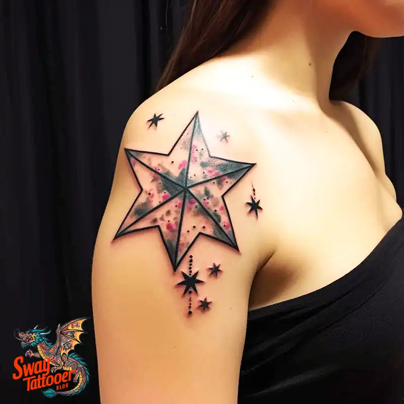 50 Shoulder Star Tattoo Designs: Style with Stellar Ink 10 Shoulder Star Tattoo