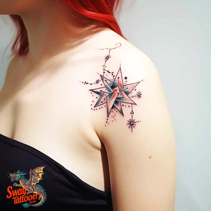 50 Shoulder Star Tattoo Designs: Style with Stellar Ink 9 Shoulder Star Tattoo