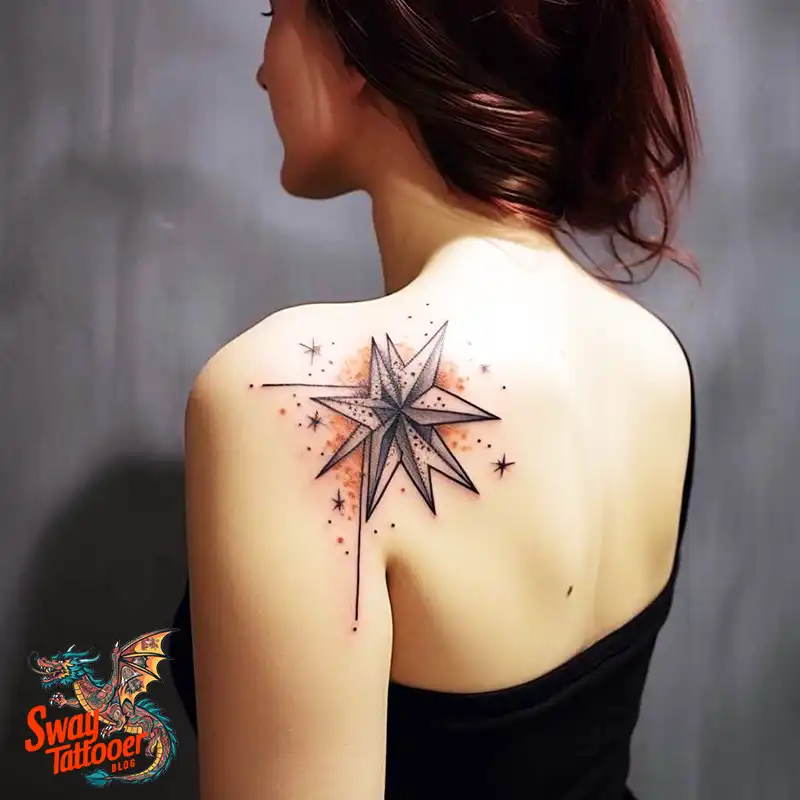 50 Shoulder Star Tattoo Designs: Style with Stellar Ink 7 Shoulder Star Tattoo