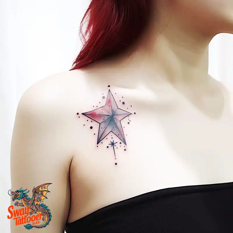 50 Shoulder Star Tattoo Designs: Style with Stellar Ink 3 Shoulder Star Tattoo