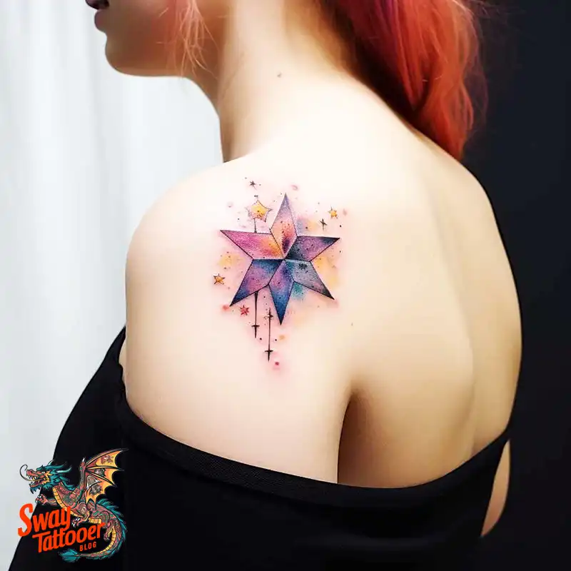 50 Shoulder Star Tattoo Designs: Style with Stellar Ink 48 Shoulder Star Tattoo