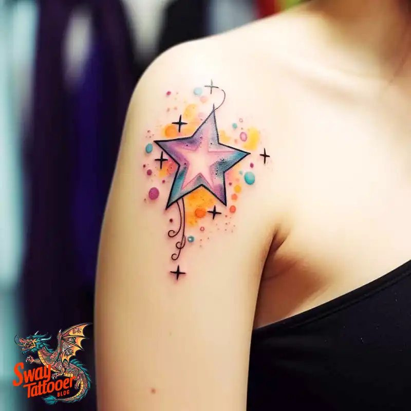 50 Shoulder Star Tattoo Designs: Style with Stellar Ink 47 Shoulder Star Tattoo