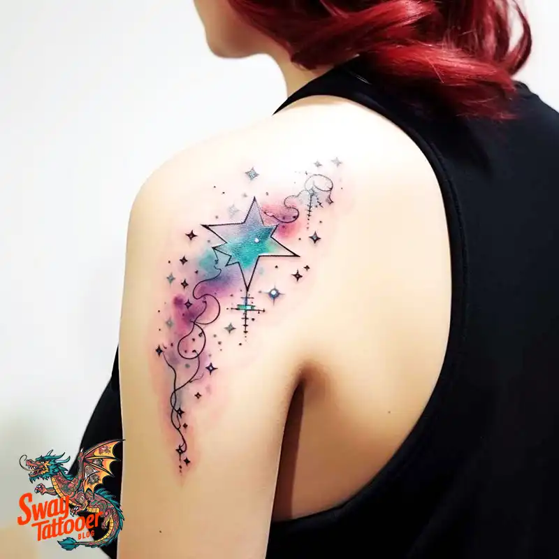 50 Shoulder Star Tattoo Designs: Style with Stellar Ink 46 Shoulder Star Tattoo