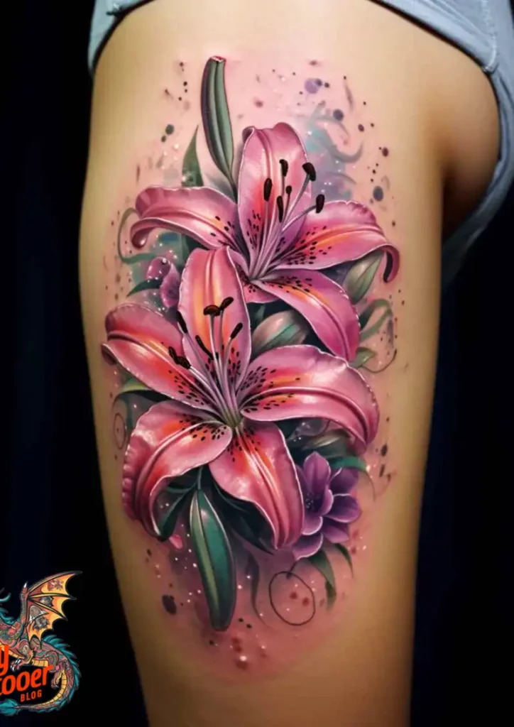 50 Stargazer Lily Tattoos: Beauty and Hidden Meanings 27 Stargazer Lily Tattoo