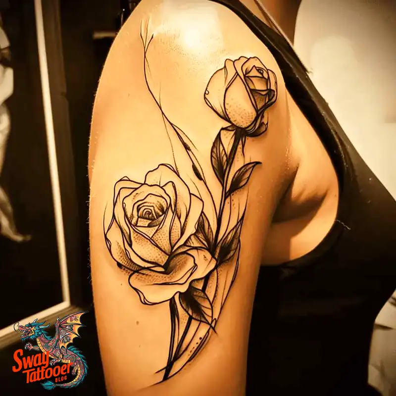 110 Two Roses Tattoo Design Ideas: Symbolism and Beauty 3 2 roses tattoo