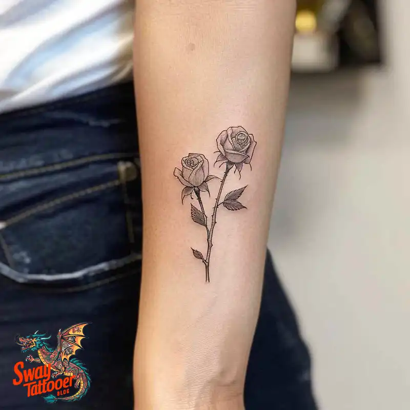 110 Two Roses Tattoo Design Ideas: Symbolism and Beauty 108 two roses tattoo