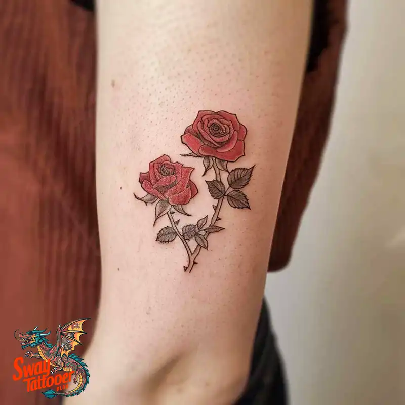 110 Two Roses Tattoo Design Ideas: Symbolism and Beauty 93 two roses tattoo