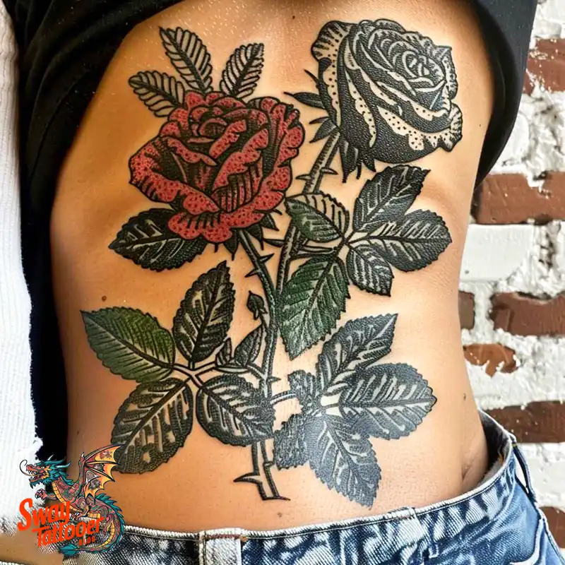 110 Two Roses Tattoo Design Ideas: Symbolism and Beauty 41 2 roses tattoo