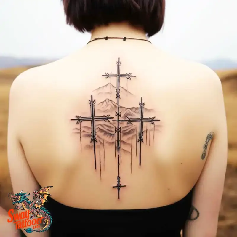75 Three Crosses Tattoo Design Ideas: Symbolism and Styles 46 3 cross tattoo