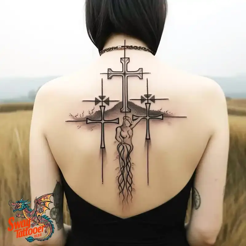 75 Three Crosses Tattoo Design Ideas: Symbolism and Styles 45 3 cross tattoo