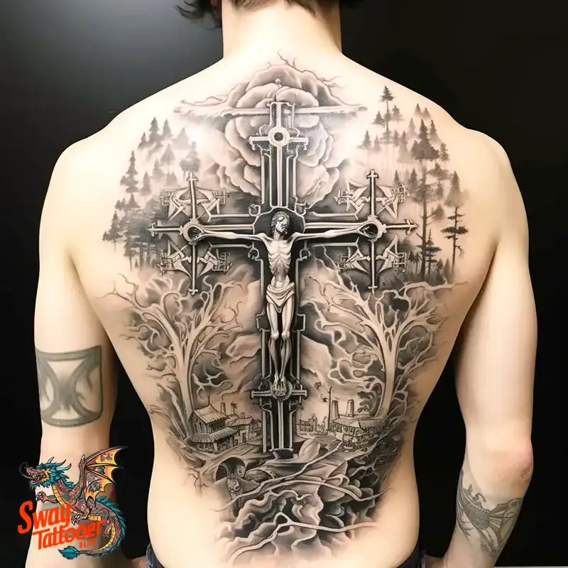 75 Three Crosses Tattoo Design Ideas: Symbolism and Styles 39 3 cross tattoo