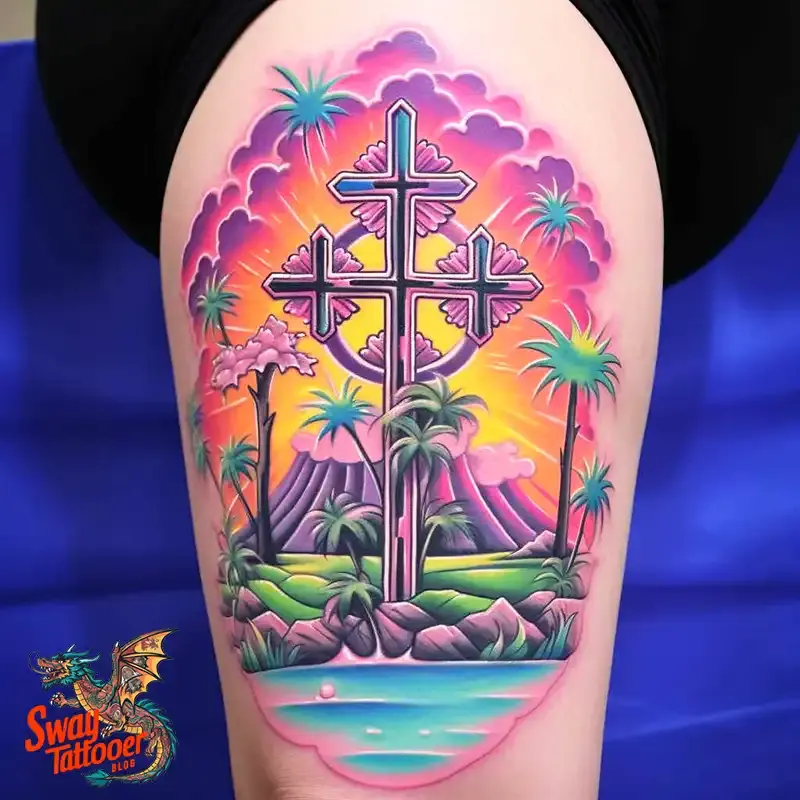 75 Three Crosses Tattoo Design Ideas: Symbolism and Styles 35 3 cross tattoo