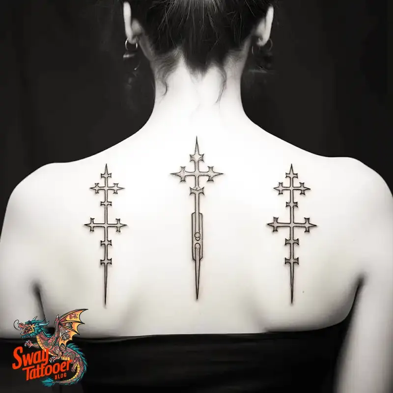 75 Three Crosses Tattoo Design Ideas: Symbolism and Styles 33 3 cross tattoo