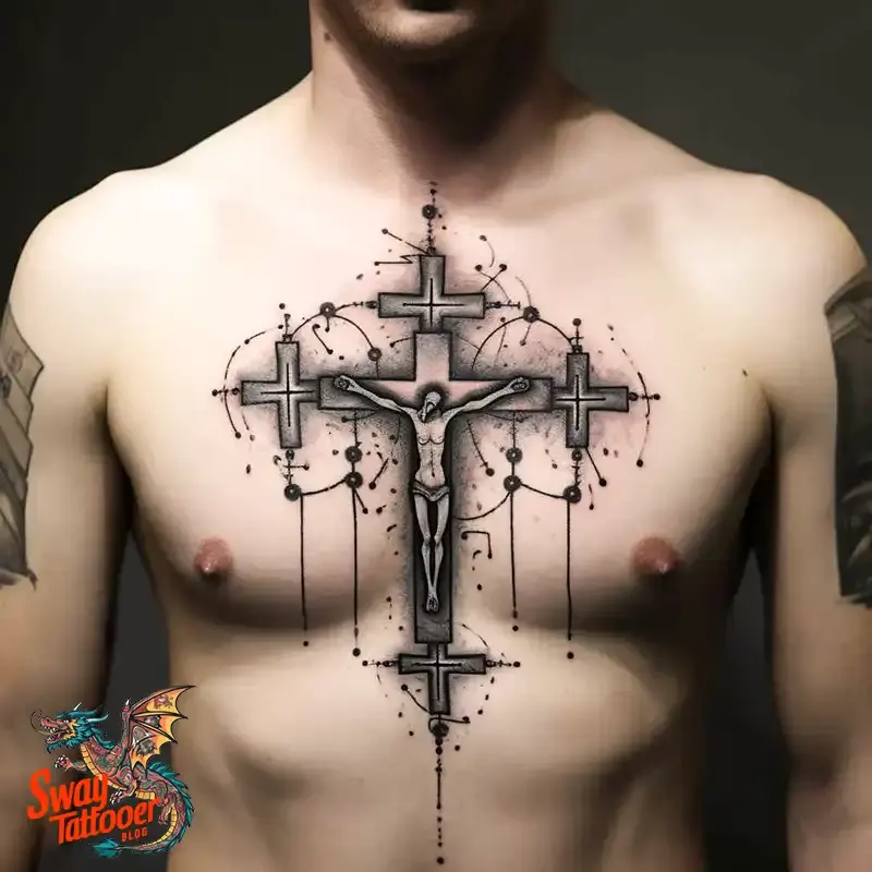 75 Three Crosses Tattoo Design Ideas: Symbolism and Styles 32 3 cross tattoo