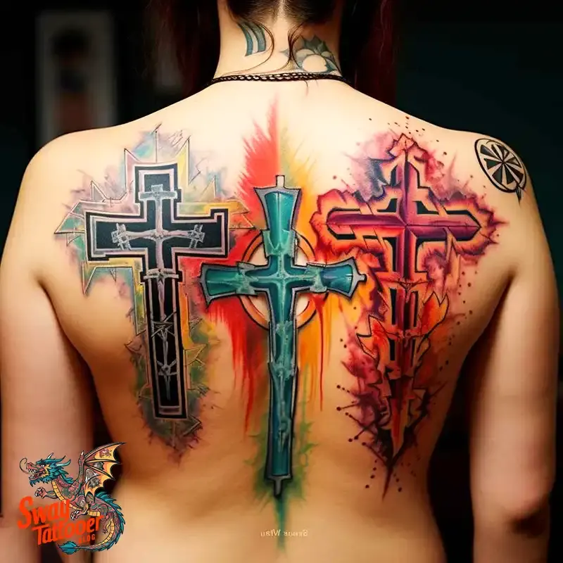 75 Three Crosses Tattoo Design Ideas: Symbolism and Styles 19 3 cross tattoo