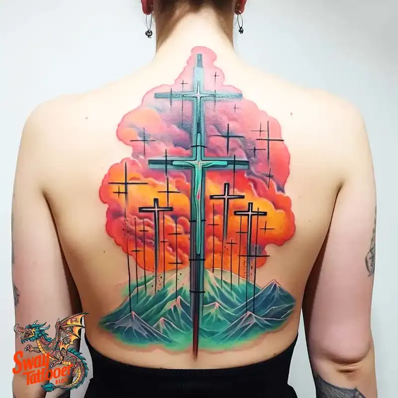 75 Three Crosses Tattoo Design Ideas: Symbolism and Styles 14 3 cross tattoo