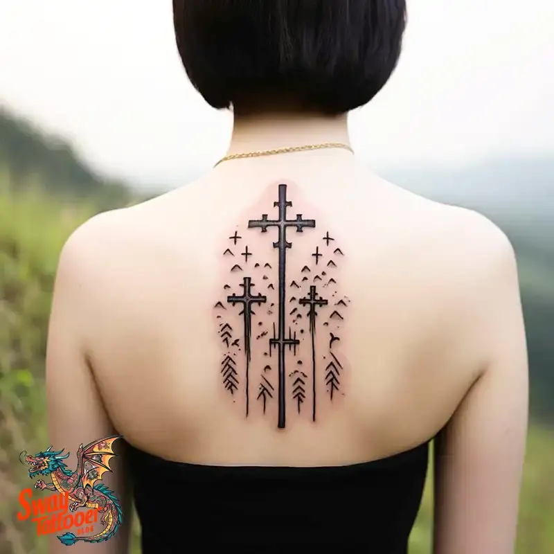 75 Three Crosses Tattoo Design Ideas: Symbolism and Styles 8 3 cross tattoo