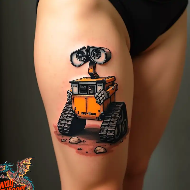 100 Wall-E Tattoo Designs: Love, Curiosity, and Robots 48 wall-e tattoo
