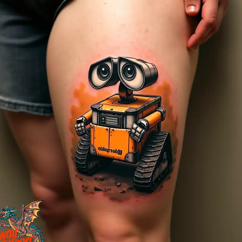 100 Wall-E Tattoo Designs: Love, Curiosity, and Robots 42 wall-e tattoo