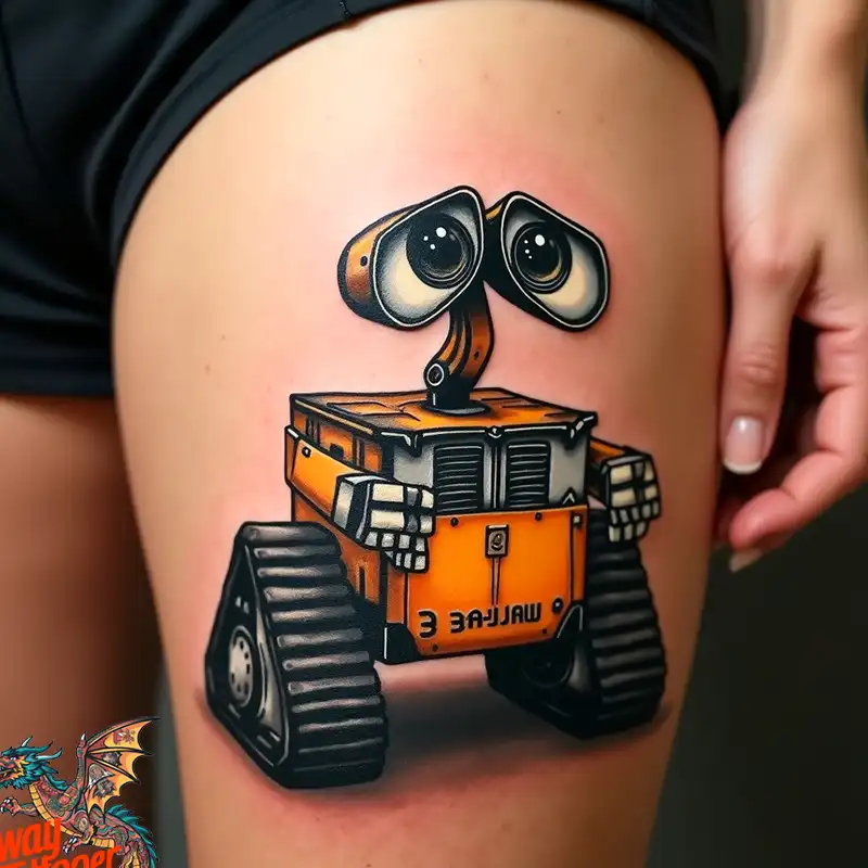 100 Wall-E Tattoo Designs: Love, Curiosity, and Robots 40 wall-e tattoo