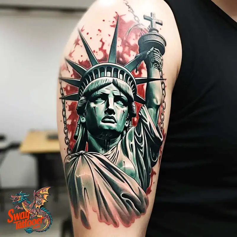 50 Statue of Liberty Tattoo Design Ideas: Iconic Ink 34 statue of liberty tattoo