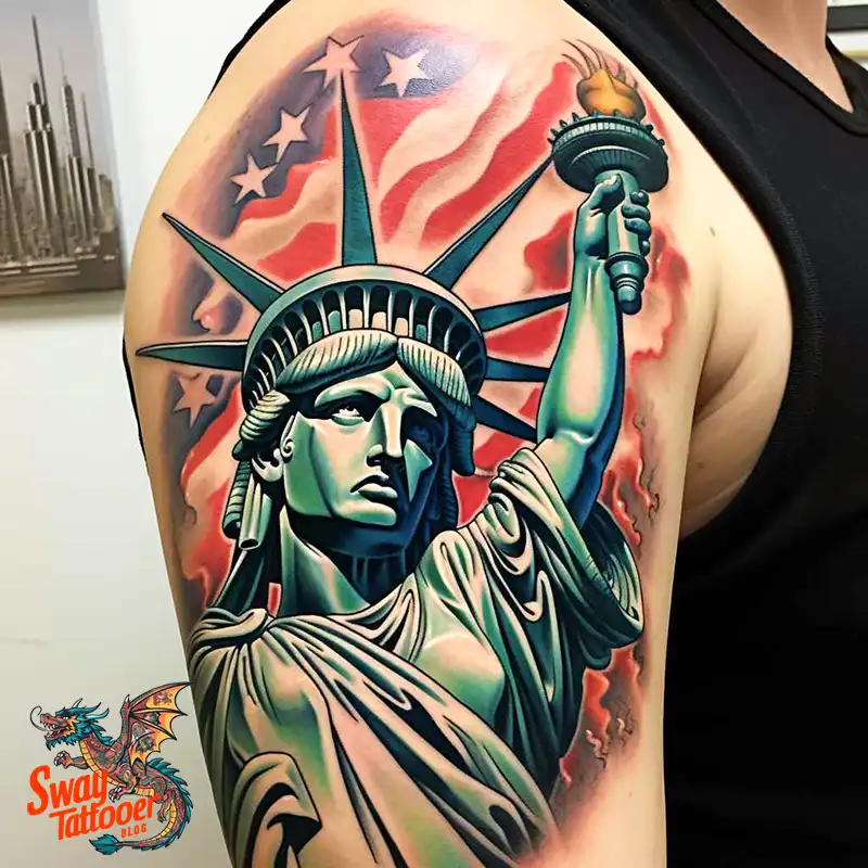 50 Statue of Liberty Tattoo Design Ideas: Iconic Ink 35 statue of liberty tattoo