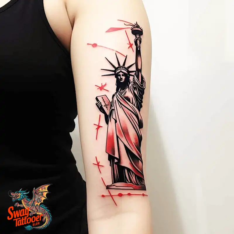 50 Statue of Liberty Tattoo Design Ideas: Iconic Ink 31 statue of liberty tattoo