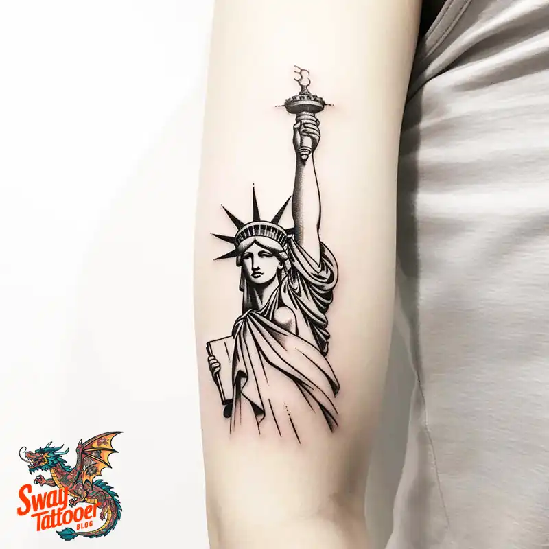 50 Statue of Liberty Tattoo Design Ideas: Iconic Ink 26 statue of liberty tattoo