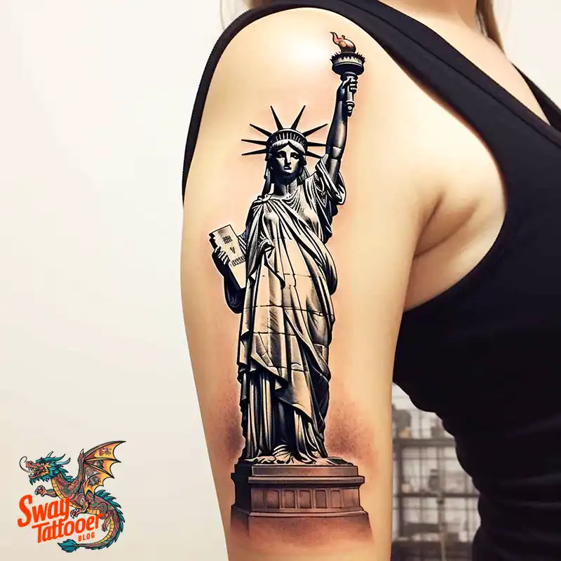 50 Statue of Liberty Tattoo Design Ideas: Iconic Ink 15 statue of liberty tattoo