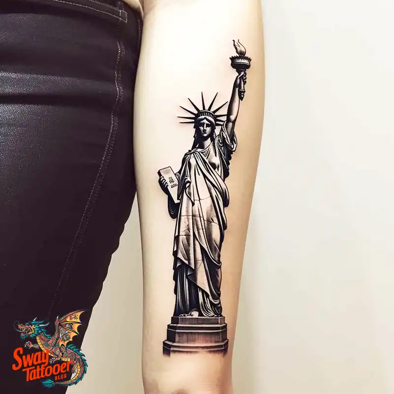 50 Statue of Liberty Tattoo Design Ideas: Iconic Ink 14 statue of liberty tattoo