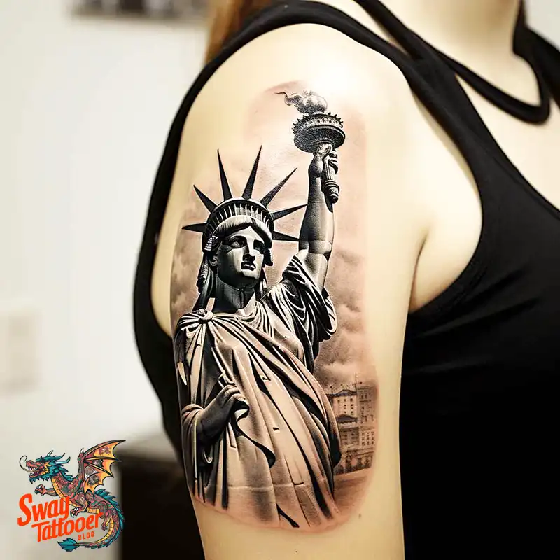 50 Statue of Liberty Tattoo Design Ideas: Iconic Ink 12 statue of liberty tattoo