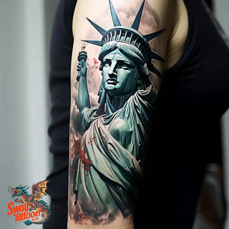 50 Statue of Liberty Tattoo Design Ideas: Iconic Ink 9 statue of liberty tattoo