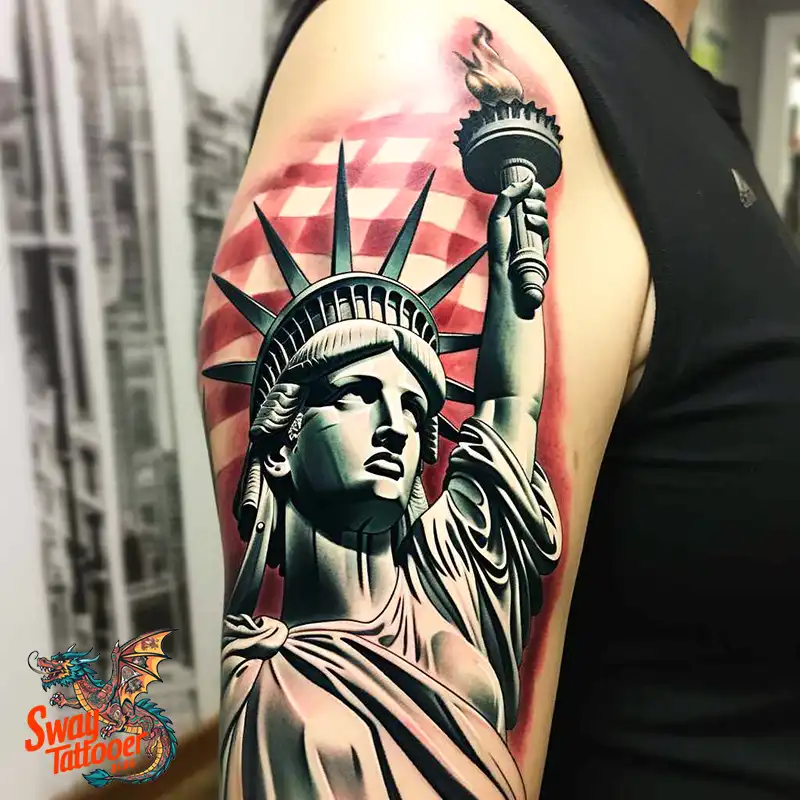 50 Statue of Liberty Tattoo Design Ideas: Iconic Ink 6 statue of liberty tattoo