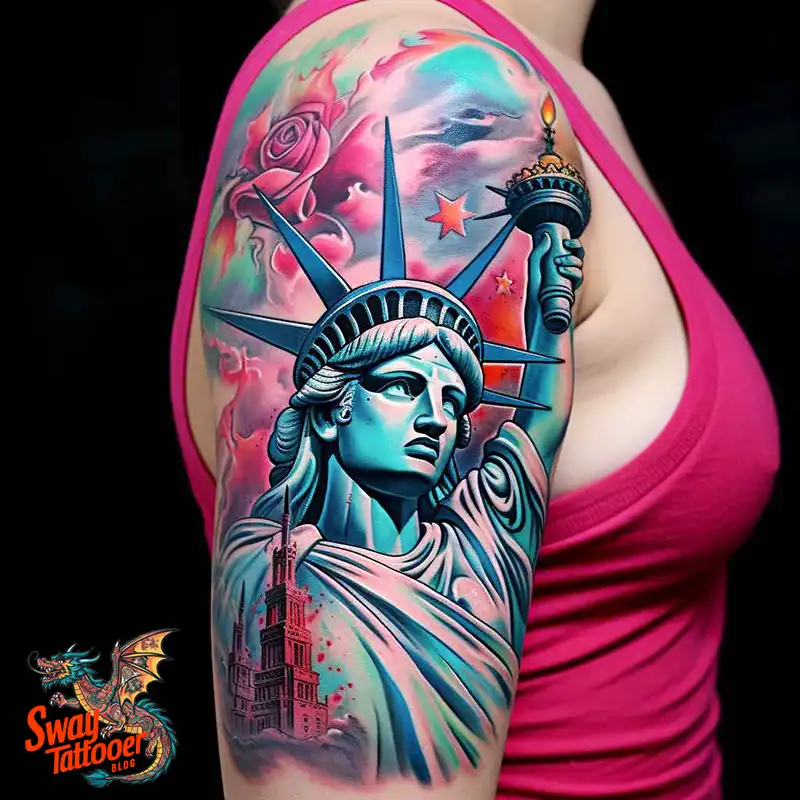 50 Statue of Liberty Tattoo Design Ideas: Iconic Ink 3 statue of liberty tattoo