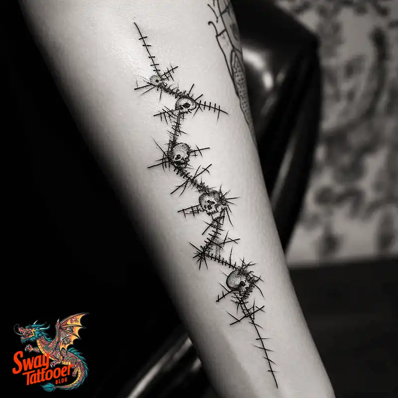 120 Stitches Tattoo Design Ideas: Art of Self-Expression 107 stitches tattoo