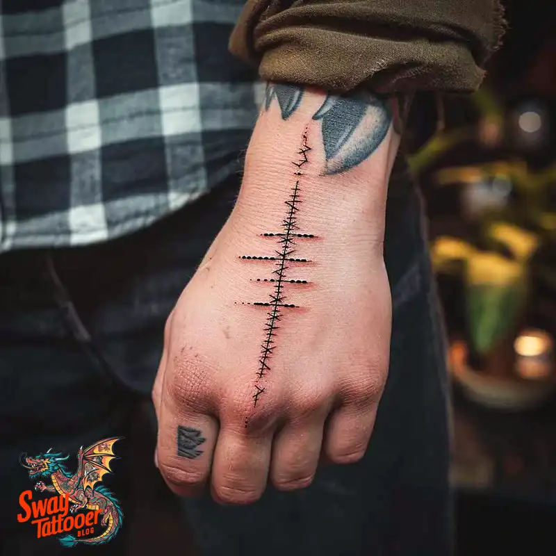 120 Stitches Tattoo Design Ideas: Art of Self-Expression 46 stitches tattoo