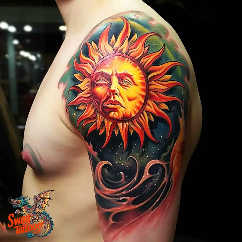 55 Sun Tattoo Design Ideas: Radiate Your Personality 43 sun tattoo