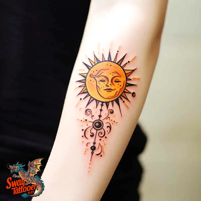 55 Sun Tattoo Design Ideas: Radiate Your Personality 40 sun tattoo