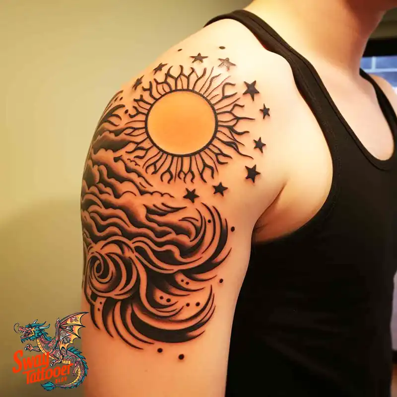 55 Sun Tattoo Design Ideas: Radiate Your Personality 19 sun tattoo