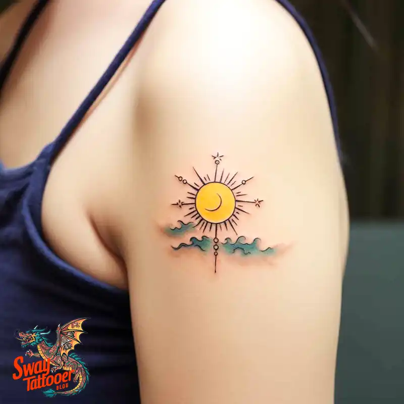 55 Sun Tattoo Design Ideas: Radiate Your Personality 14 sun tattoo